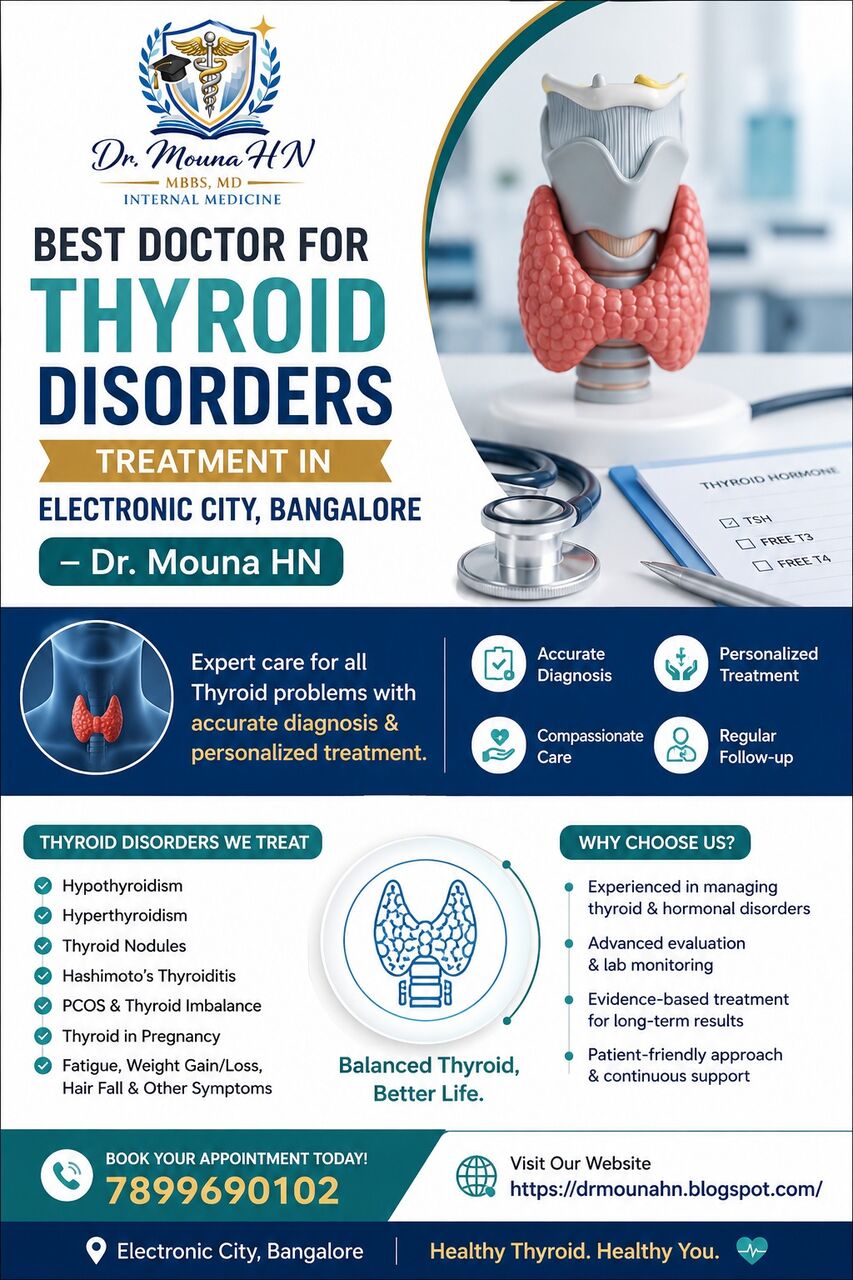Bangalore, Health, Best Doctor For Thyroid Disorders Treatment In Electronic City, Bangalore &ndash; Dr. Mouna HN