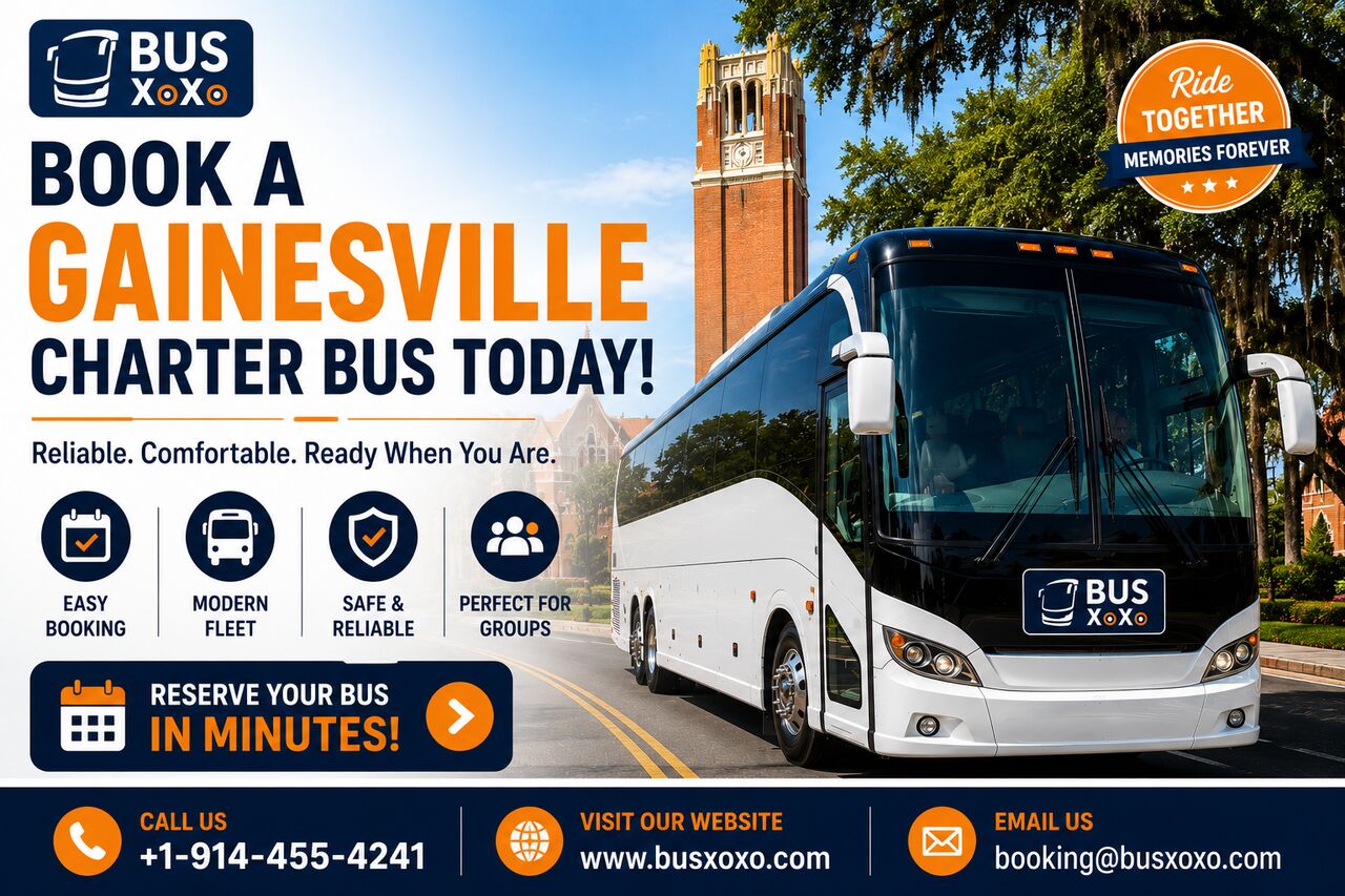 Miami, Travel, Book A Gainesville Charter Bus With Professional Drivers Today
