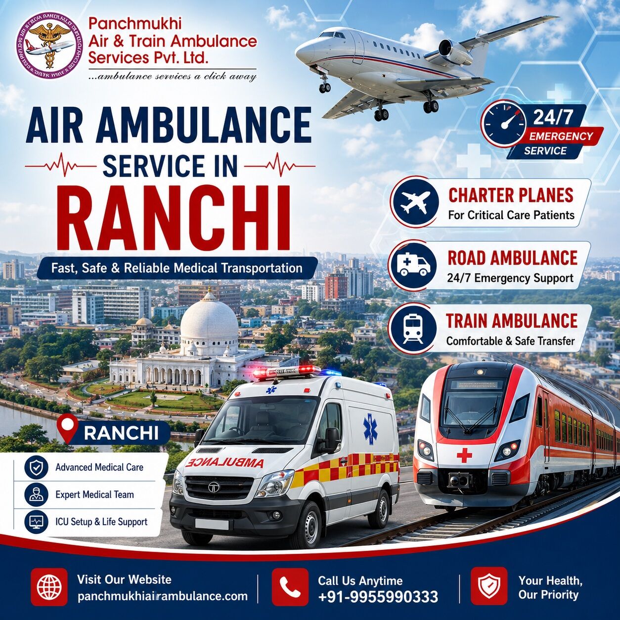 Ranchi, Health, Panchmukhi Best Patient Shifting Ambulance In Ranchi- Transportation With Seamless