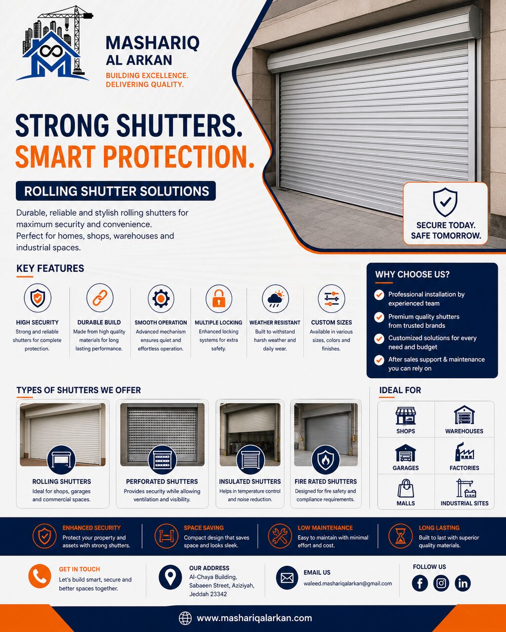 Jeddah, Construction, Shutter Installation & Maintenance Services Avail In Jeddah