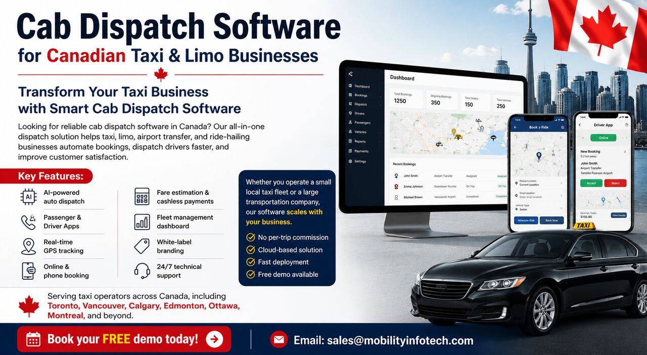 Toronto, Software, CAD 50000,  Cab Dispatch Software For Canadian Taxi & Limo Businesses