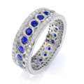 Blue Sapphire Eternity Band White Gold