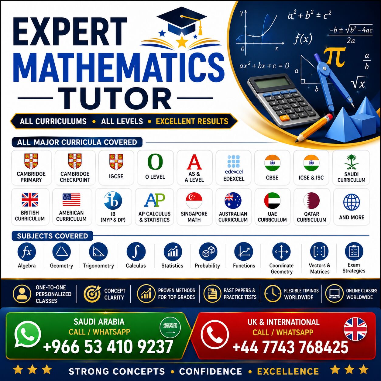 Riyadh, Lessons Offered, Xpert Mathematics Tutor | Cambridge | IGCSE | O Level | A Level | Edexcel | IB | CBSE | IC