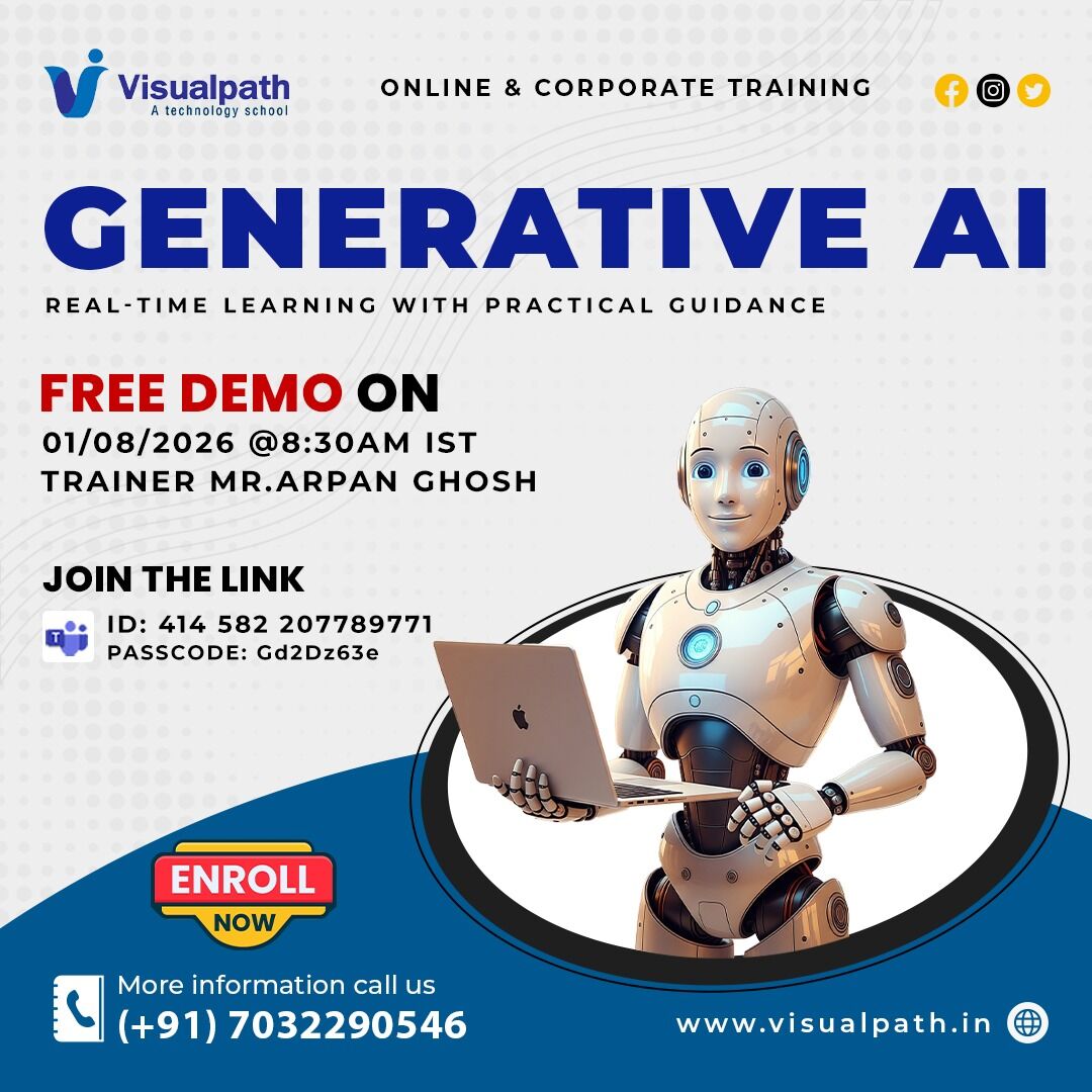 Hyderabad, Lessons Offered, Join Free Demo Generative AI Online Session On August 1st