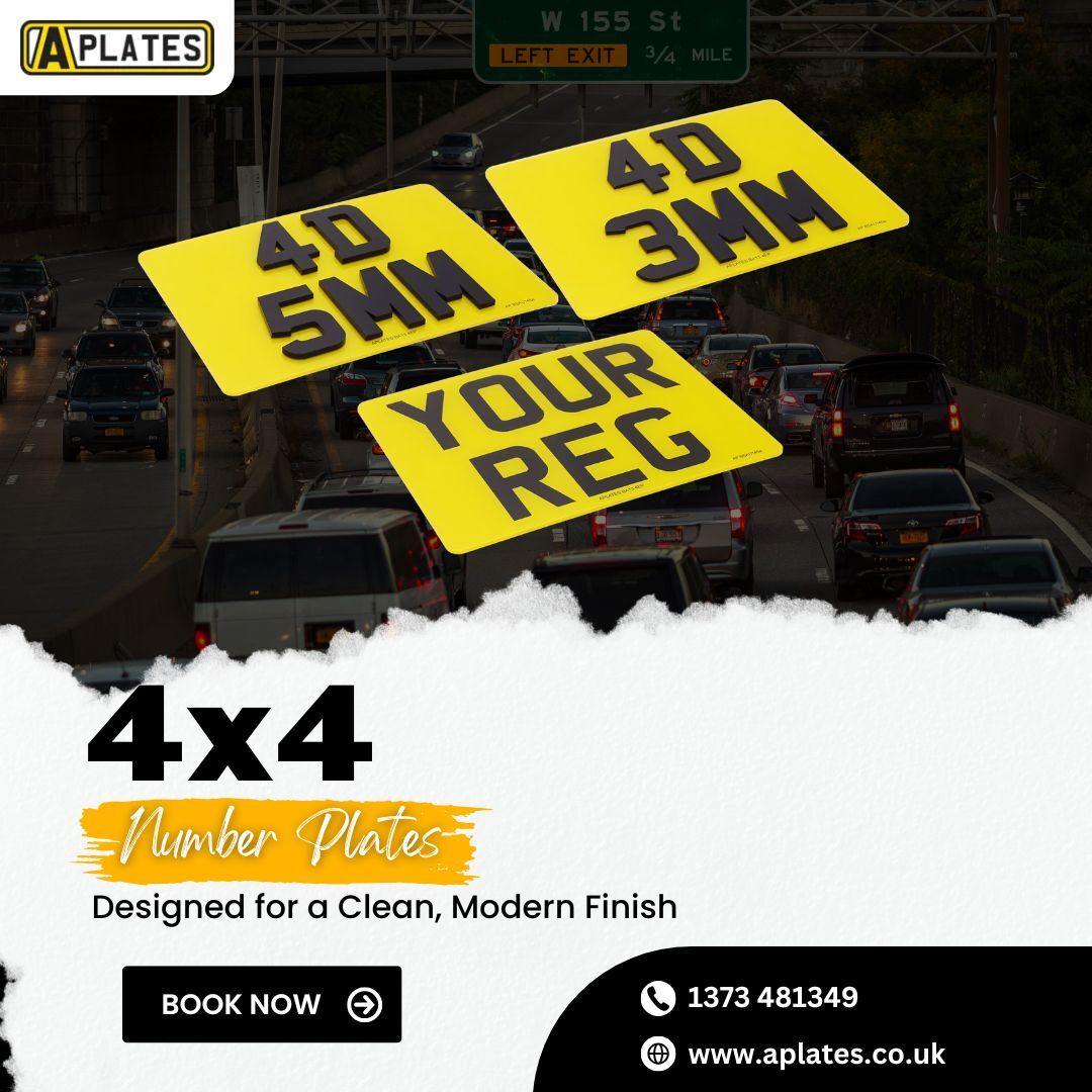 London, Auto Parts, 4x4 Number Plates Designed For A Clean, Modern Finish