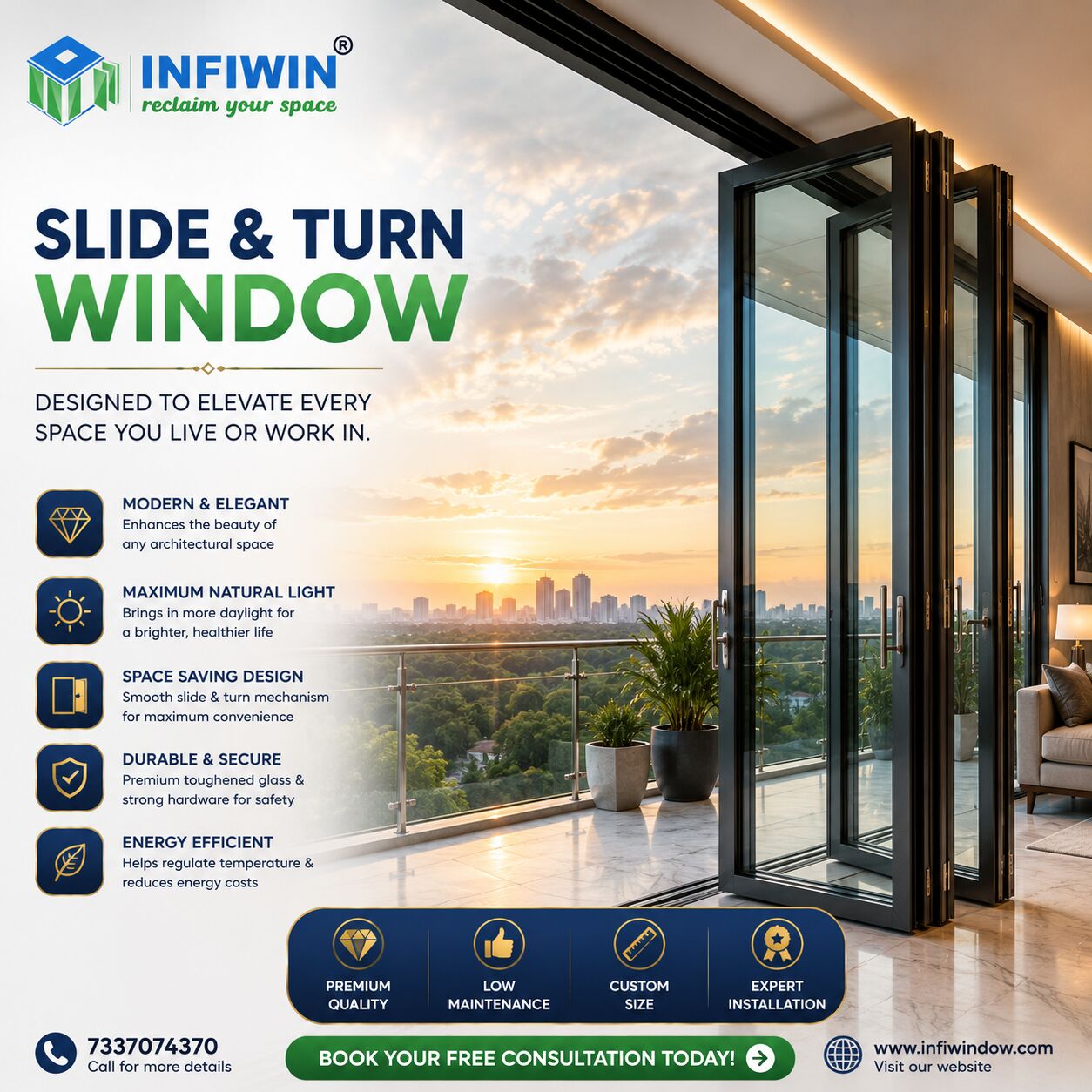 Lucknow, Business, Slide And Turn Window For Flexible Living Spaces