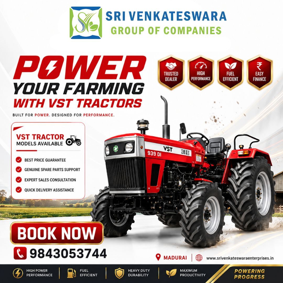 Madurai, Farm & Garden, VST Tractors In Madurai | Powerful, Fuel-Efficient Tractors For Modern Farming