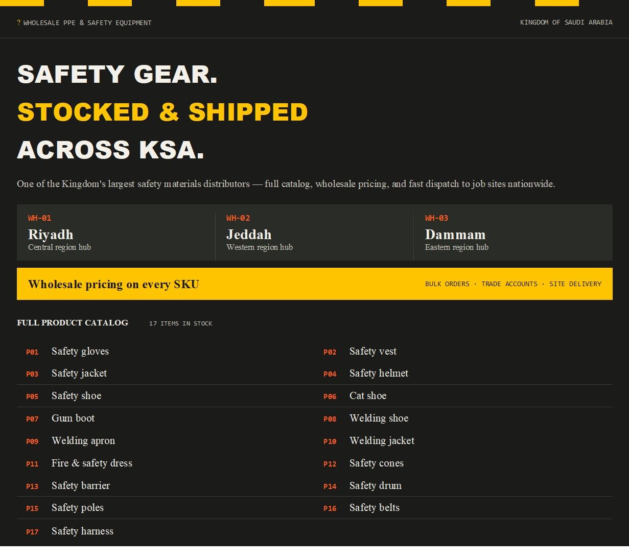 Riyadh, Materials, Wholesaler & Distributor For Safety Materials