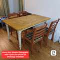 BHD 23,  ✅️ Heavy Duty Wooden Dining Table With 4 Chairs For Sale In Good Condition With Delivery