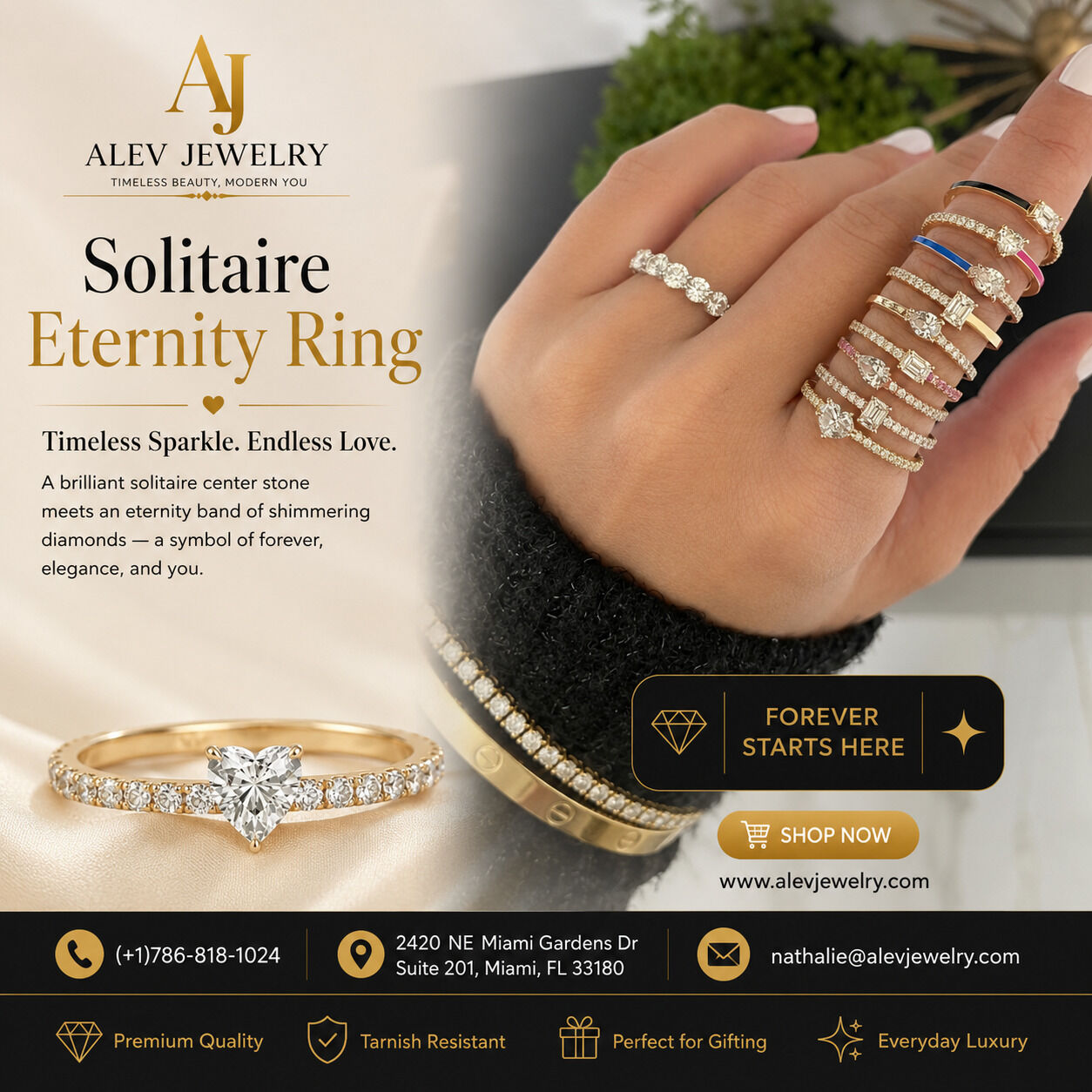Miami, Jewelry, Timeless Solitaire Eternity Ring By Alev Jewelry