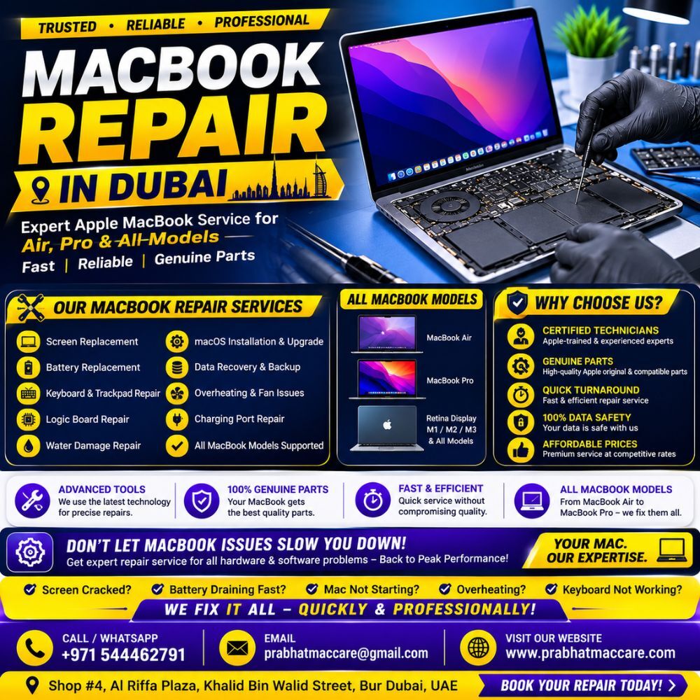 Dubai, Appliance Repair, Reliable MacBook Repair In Dubai With Complete Hardware & Software Support