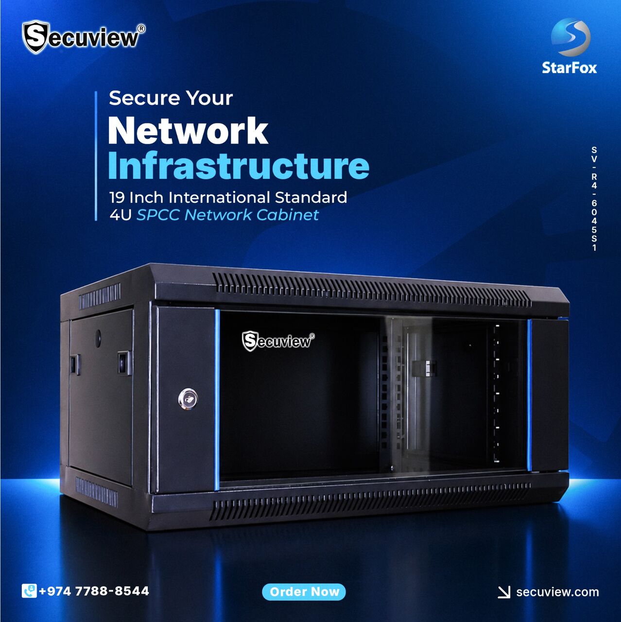Doha, Electronics, QAR 210,  Secuview 19 Inch International Standard 4U SPCC Network Cabinet