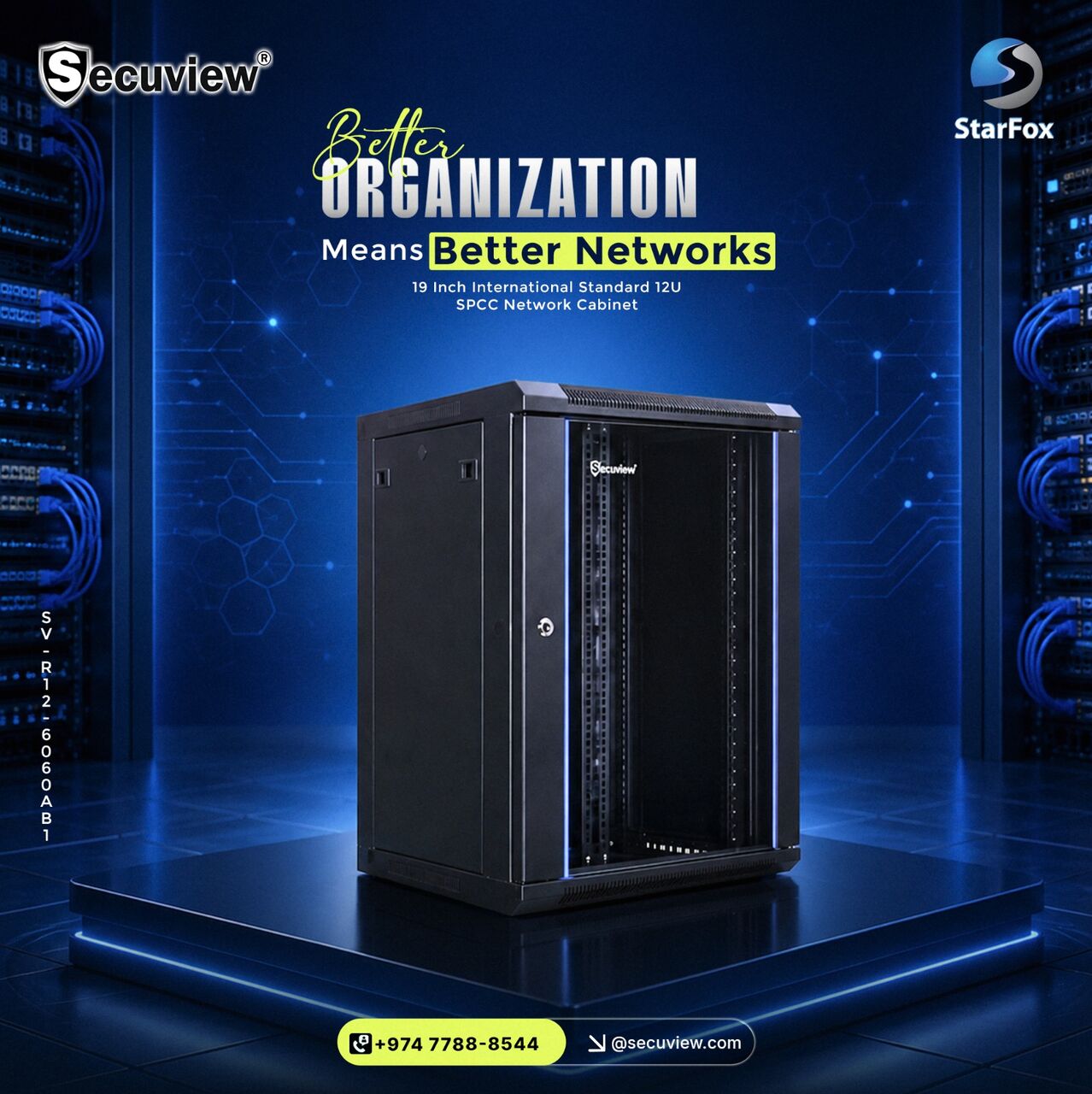 Doha, Electronics, QAR 410,  Secuview 19 Inch International Standard 12U SPCC Network Cabinet