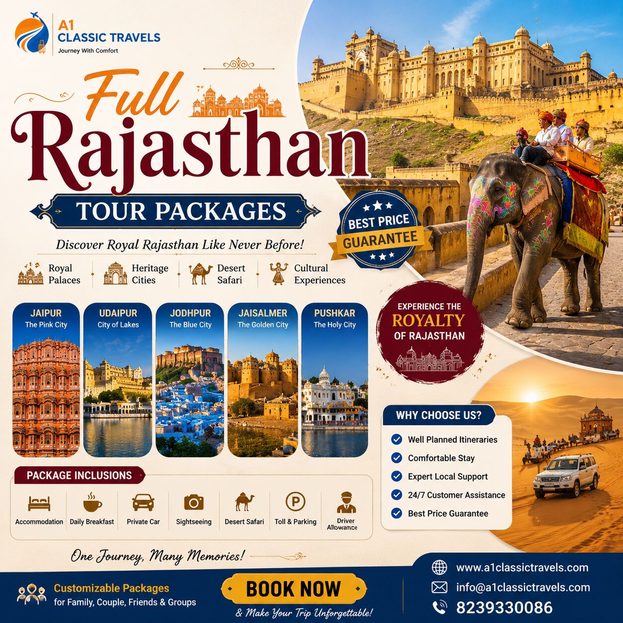 Jaipur, Travel, Full Rajasthan Tour Packages &ndash; Explore Royal Heritage, Culture & Scenic Beauty