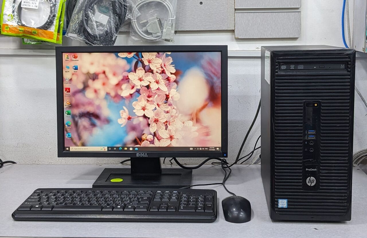 Manama, Tablet Computers, BHD 73,  HP Core I5 6th Gen PC 8GB RAM 120GB SSD + 500GB HDD 19" Monitor Computer Set Ready To Use