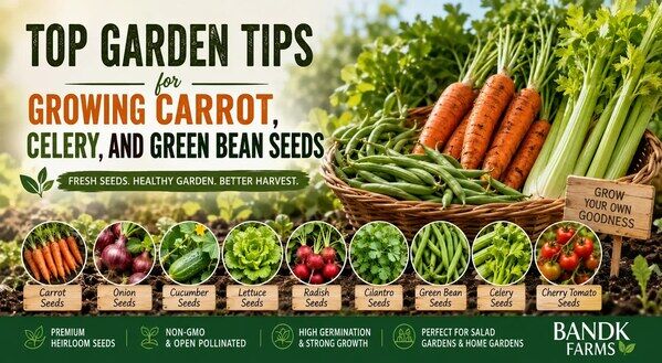 New York, Business, Top Garden Tips For Growing Carrot, Celery & Green Bean Seeds &ndash; B&KM Farms