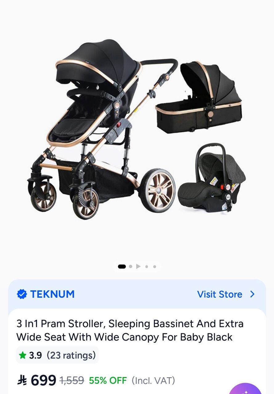 Riyadh, Household Items, SAR 400,  Stroller With Sleeping Basinet