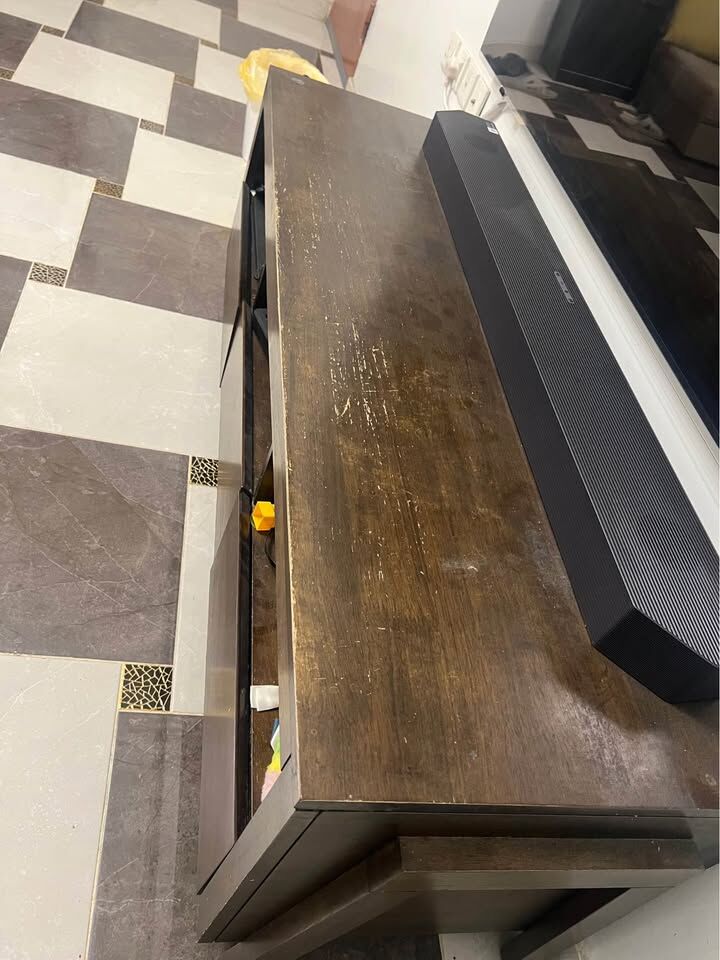 Riyadh, Furniture, SAR 130,  HomeCenter TV Stand - TV Unit - Tv - Hard Wood - Good Condition - Urgent Sale
