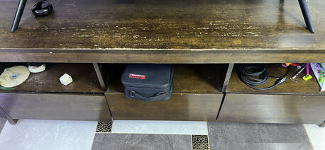 Riyadh, Furniture, SAR 130,  HomeCenter TV Stand - TV Unit - Tv - Hard Wood - Good Condition - Urgent Sale