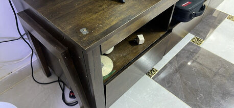 Riyadh, Furniture, SAR 130,  HomeCenter TV Stand - TV Unit - Tv - Hard Wood - Good Condition - Urgent Sale