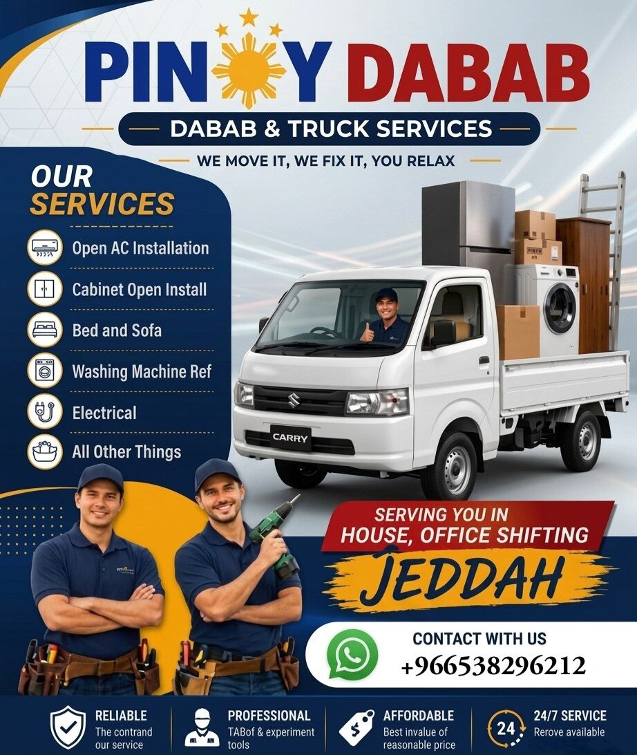 Jeddah, Household, MR ADIL MOVERS AND PACKERS IN JEDDAH FOR HOUSE OFFICE  SHIFTING 0538296212 ,,