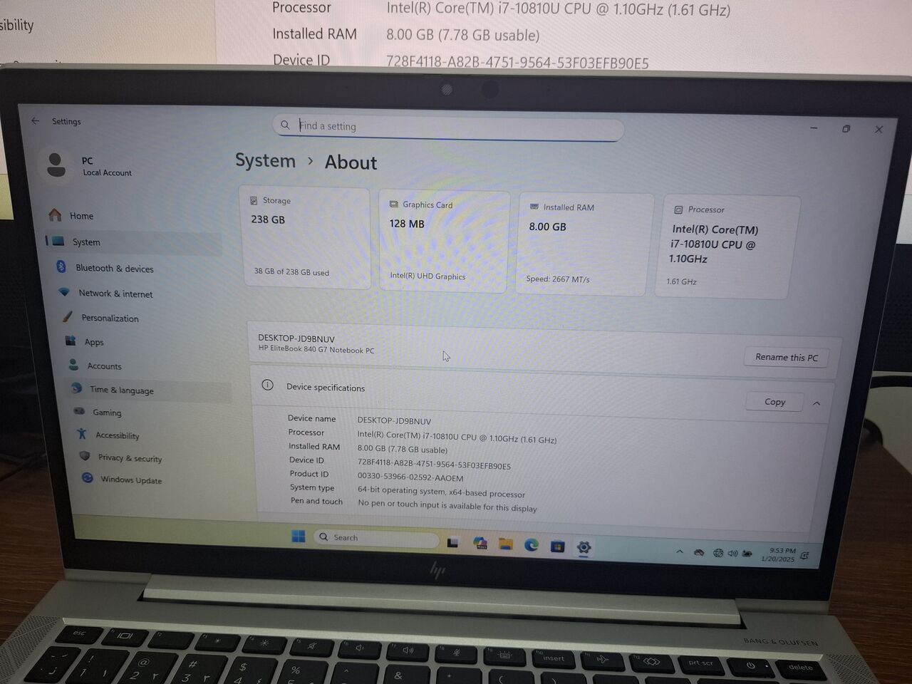 Riyadh, Computers, SAR 2000,  HP Elitebook 840 G7 Business Laptop With The Following Configuration With Complete Set For
