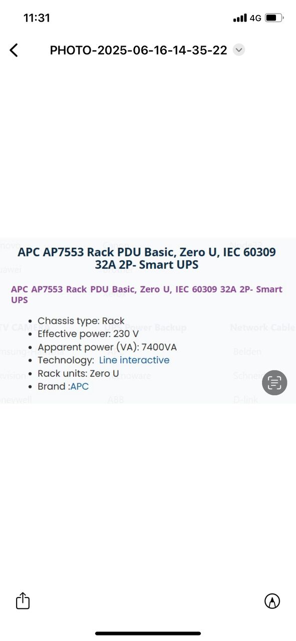 Yanbu, Electronics, SAR 700,  PDU Basic Zero U 16A 230V
