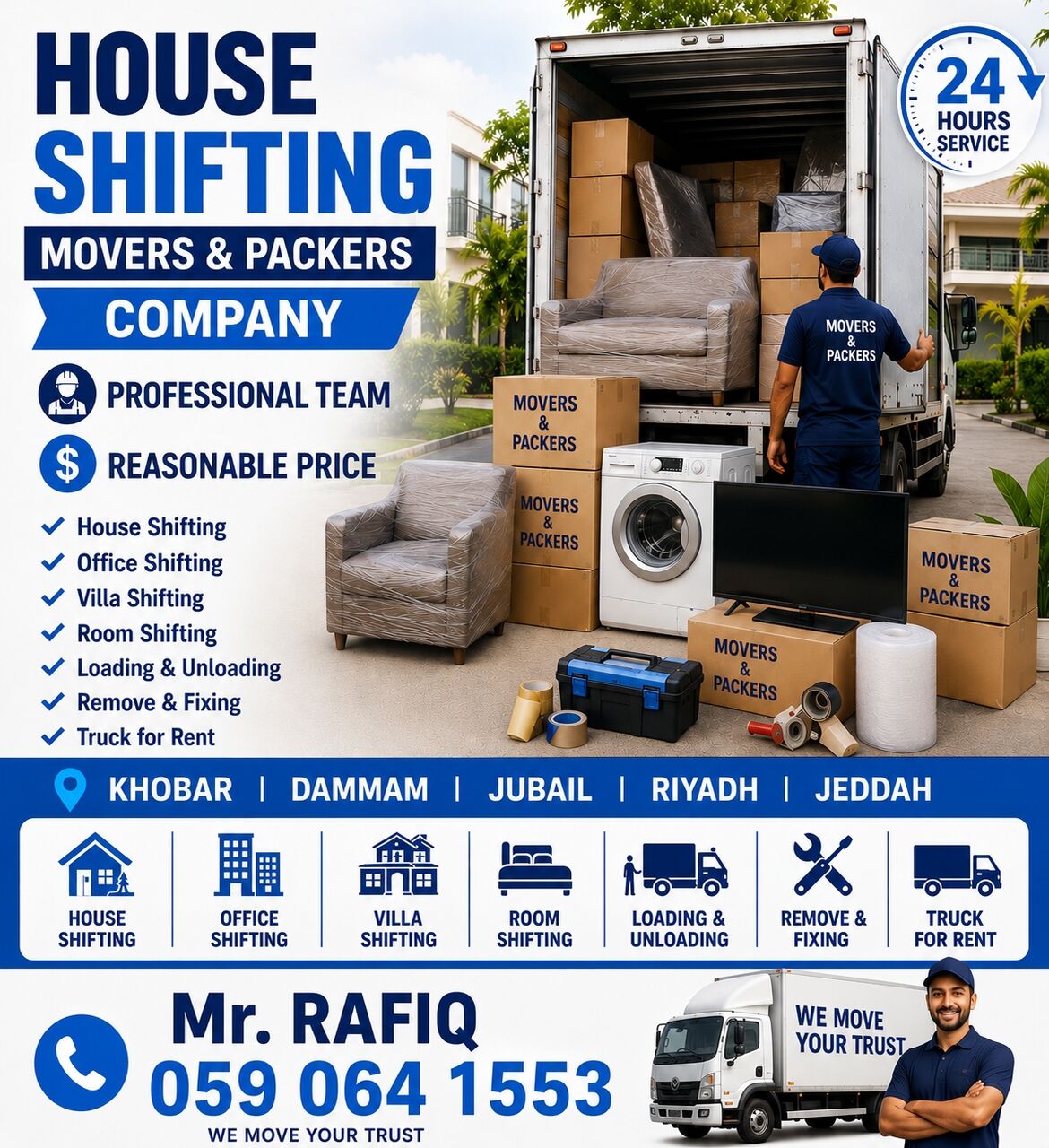 Khobar, Labor/Moving, HOUSE SHIFTING ~ FURNITURE FIXING ~ REASONABLE PRICE ~ GOOD SERVICE  Kerala ~ 0590641553