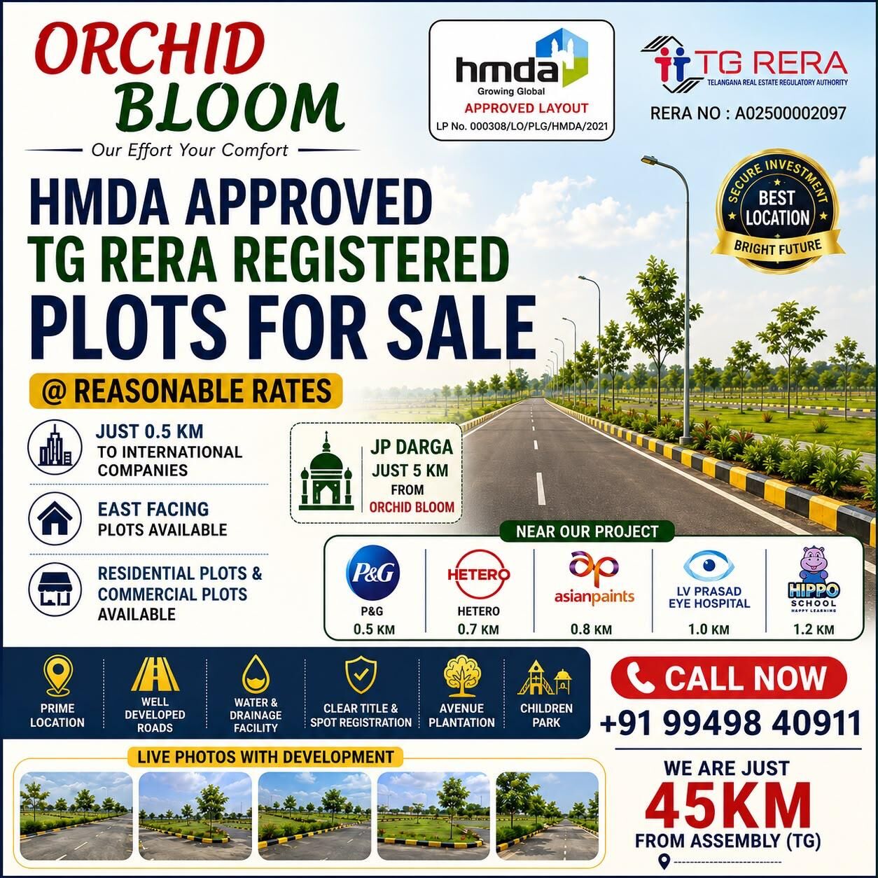 Hyderabad, Real Estate For Sale, INR 18500,  HMDA Approved & TG RERA Registered Plots For Sale - Near P&G Kothur Telangana