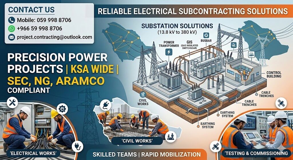 Dammam, Construction, Electrical Subcontracting Solutions►Trusted Powering Projects With Precision✅0599988706.