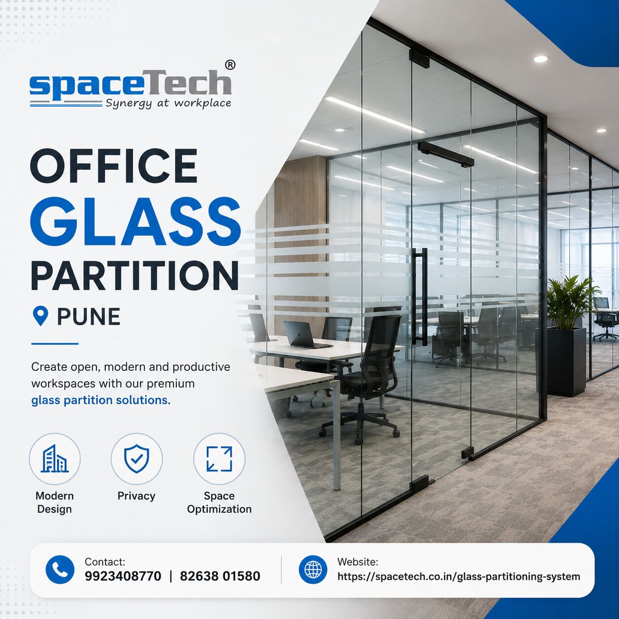 Pune, Interior Design, Office Glass Partition Pune - SpaceTech Interior
