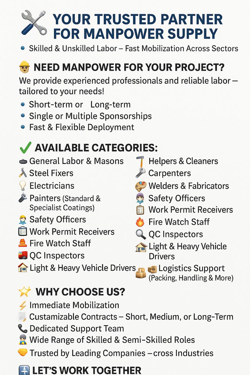 King Abdullah Financial District, Construction, Staffing Solutions For Hospitality Sector With Long-Term Contractual Service➡️0599988706.: