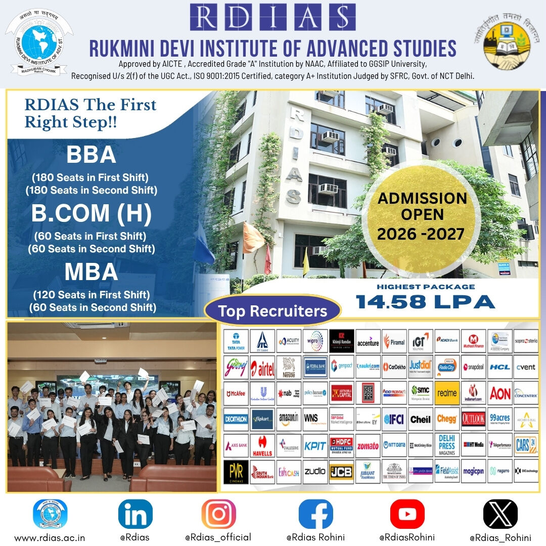 New Delhi, Education, NAAC Accredited BBA College In Delhi NCR Under IP University - Build Your Future At RDIAS