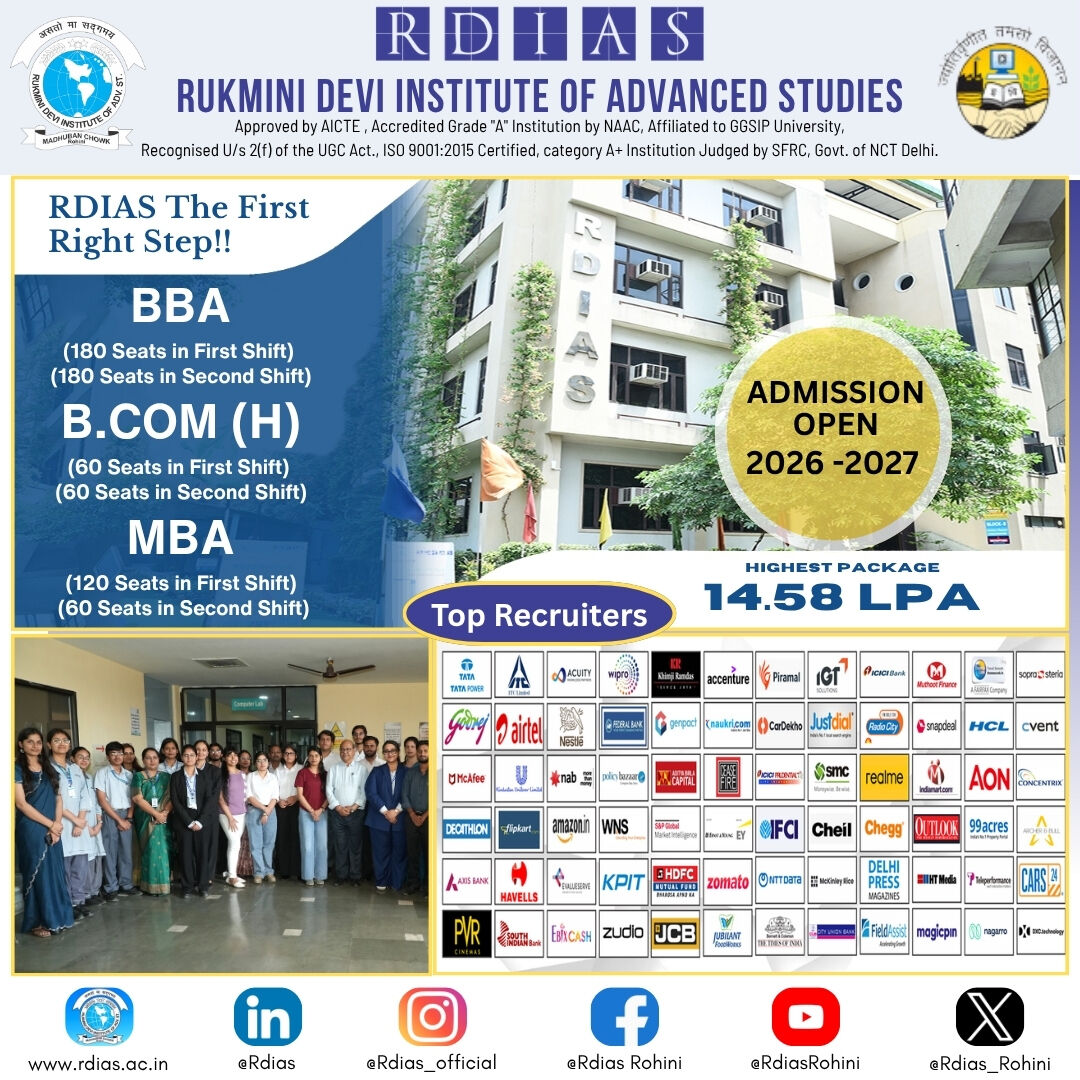 New Delhi, Education, One Of The Top MBA Colleges In Delhi NCR - Advance Your Career At RDIAS