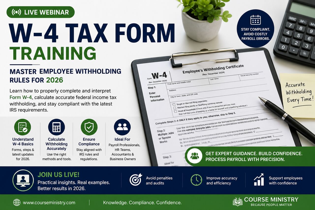 New York, Education, W-4 Tax Form Training: Master Employee Withholding Rules For 2026