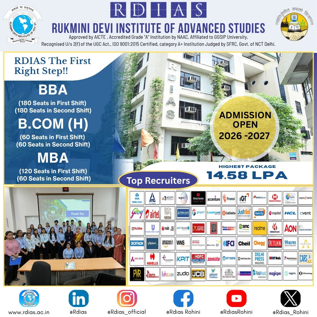 New Delhi, Education, Among The Best B.Com (Hons) Colleges In Delhi NCR For Future Commerce Professionals - RDIA