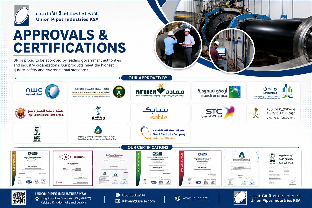 Jubail, Materials, HDPE Pipes And Fittings_Union Pipes Industry (UPI).