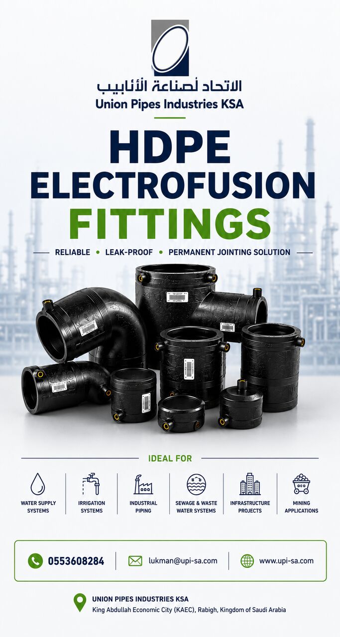 Jubail, Materials, HDPE Pipes And Fittings_Union Pipes Industry (UPI).