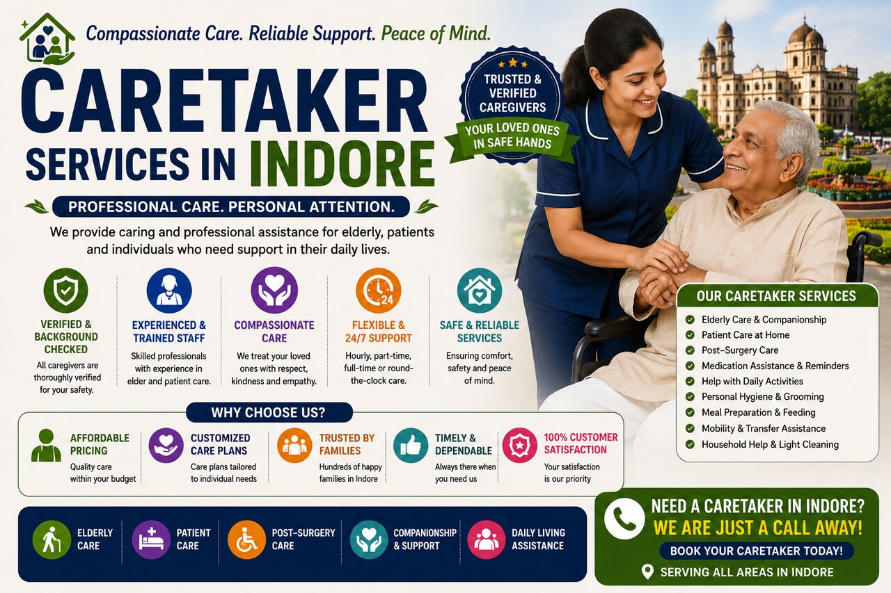 Indore, Business, Care Taker Services In Indore For Personalised Home Care Support