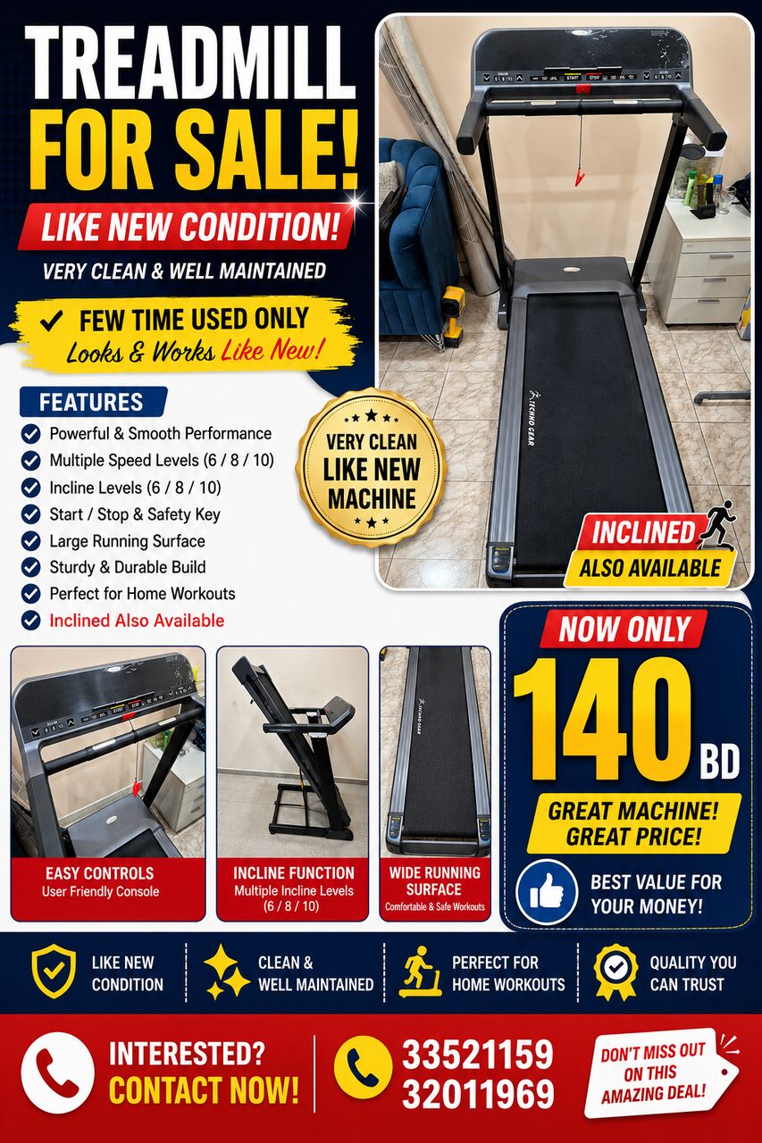 West Riffa, Household Items, BHD 140,  Motorized Treadmill