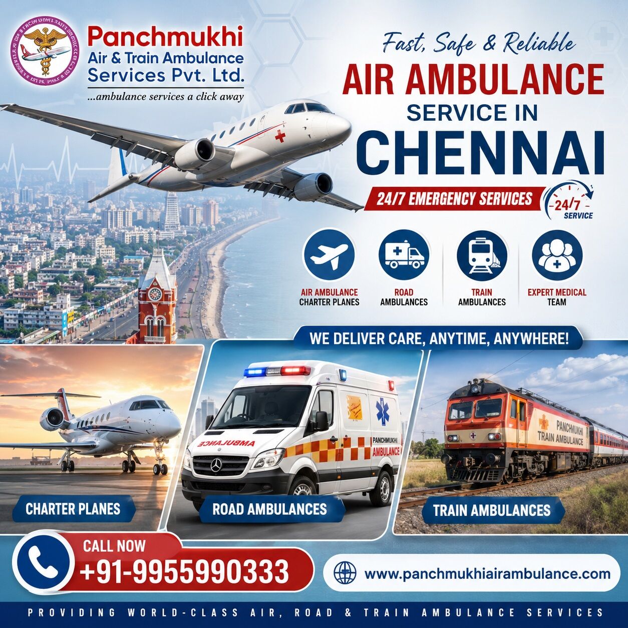 Panchmukhi Air and Train Ambulance in Chennai Has an Impressive History of Providing Successful Medical Transport Services