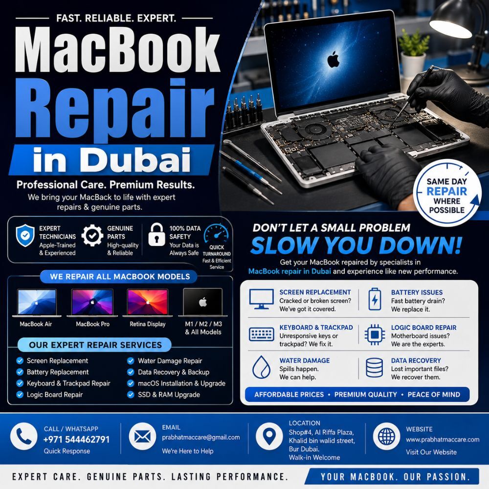 Bur Dubai, Appliance Repair, Expert MacBook Repair In Dubai With Free Device Inspection