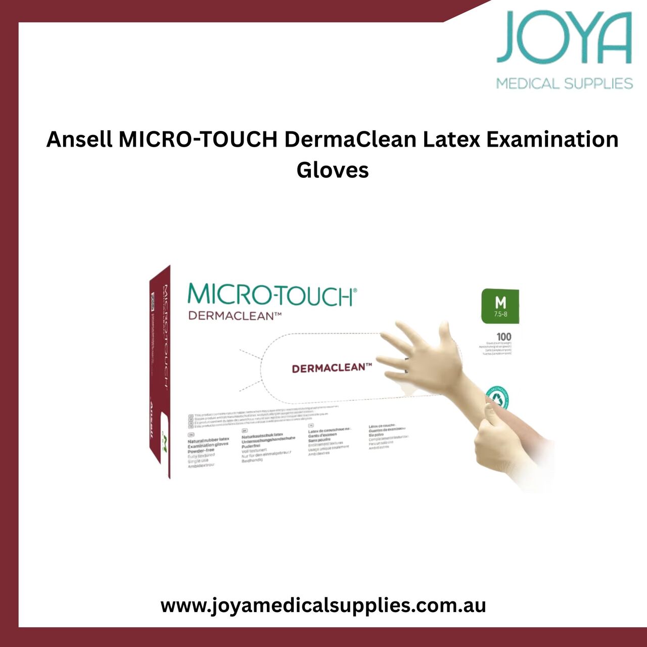 Sydney, Health & Beauty Items, Ansell MICRO-TOUCH DermaClean Latex Examination Gloves - Joya Medical Supplies