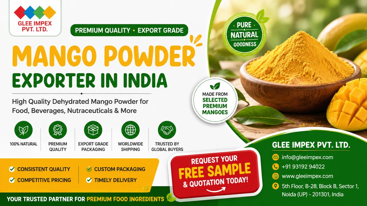 New Delhi, Businesses For Sale, Mango Powder Exporter In India | Premium Quality Dehydrated Mango Powder | GLEE IMPEX