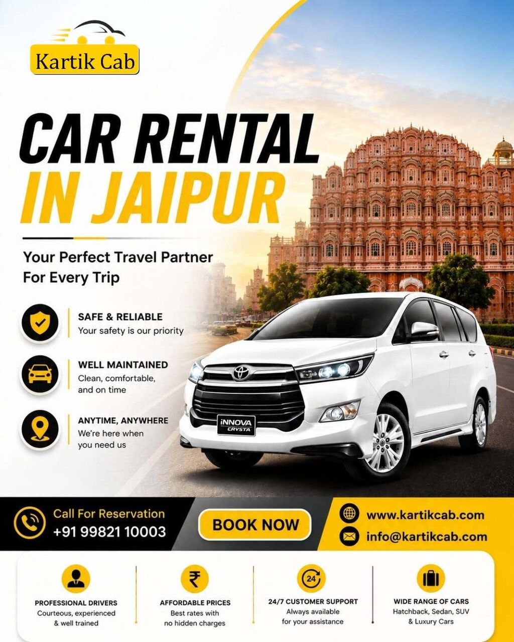 Jaipur, Travel, Innova Crysta Car Rental In Jaipur &ndash; Comfortable & Reliable Travel