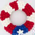 USD 55,  Patriotic Felt Ball Wreath | 4th Of July Handmade Décor
