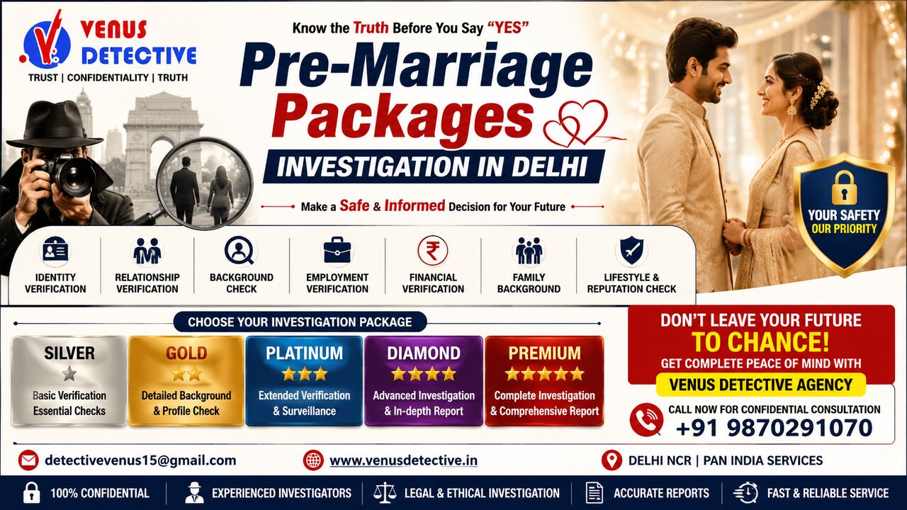 New Delhi, Legal, Pre-Marriage Packages Investigation In Delhi | Confidential Background Verification | Venu