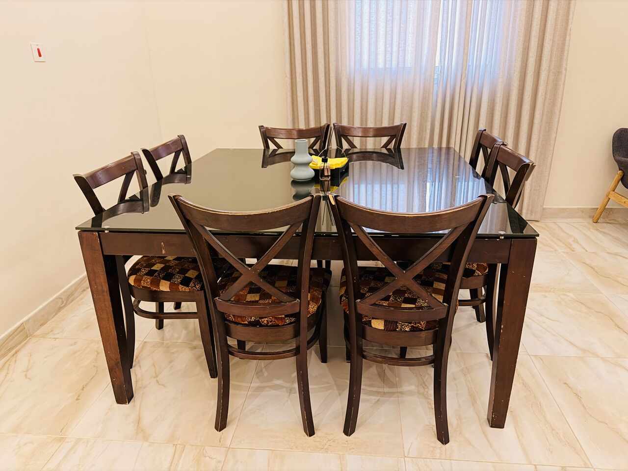 Khobar, Furniture, SAR 1700,  8 Seater Dining Table Set, Wardrobe, Bed With Mattress