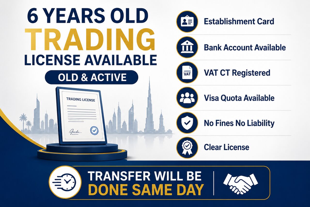 Dubai, Free Items, AED 35500,  6 YEARS OLD ACTIVE GENERAL TRADING LICENSE