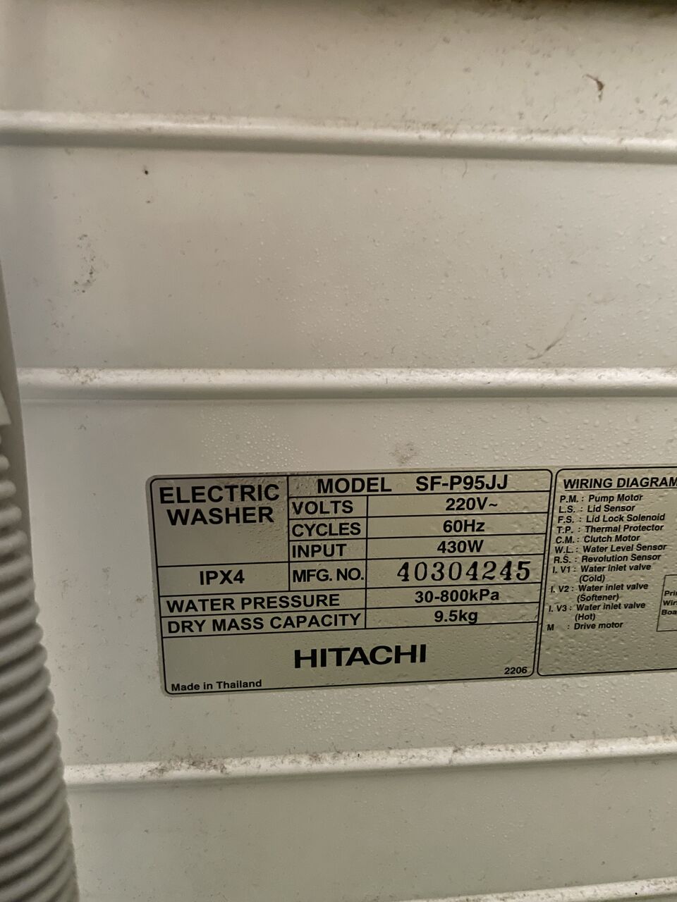 Riyadh, Appliances, SAR 500,  Hitachi Washing Machine 9.5 Kg For Sale